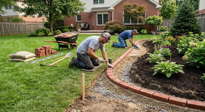 Brick Landscaping Installation in Worcester, MA